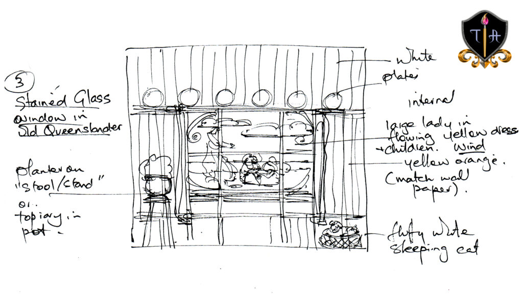 sketch of initial idea for dementia mural