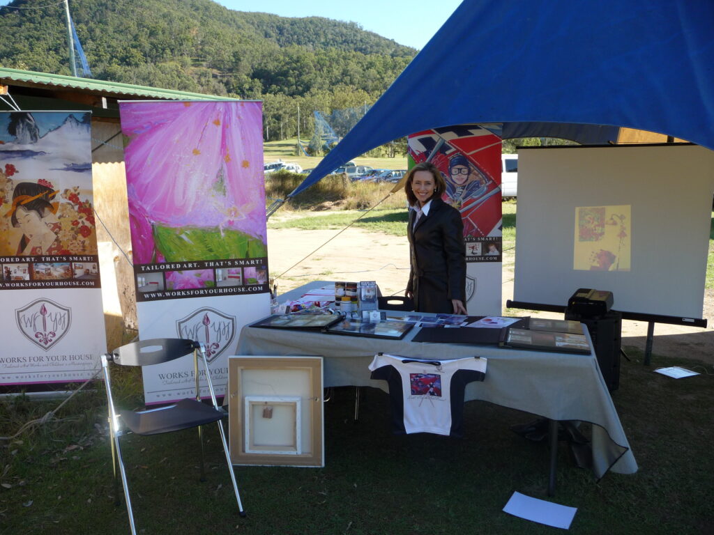 Sharron Tancred at her first exhibition- Samford Business Show