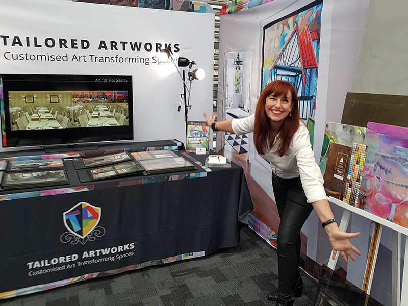 Sharron Tancred exhibiting The_Mural-Shop_by_Tailored Artworks Brisbane Home Show 2021